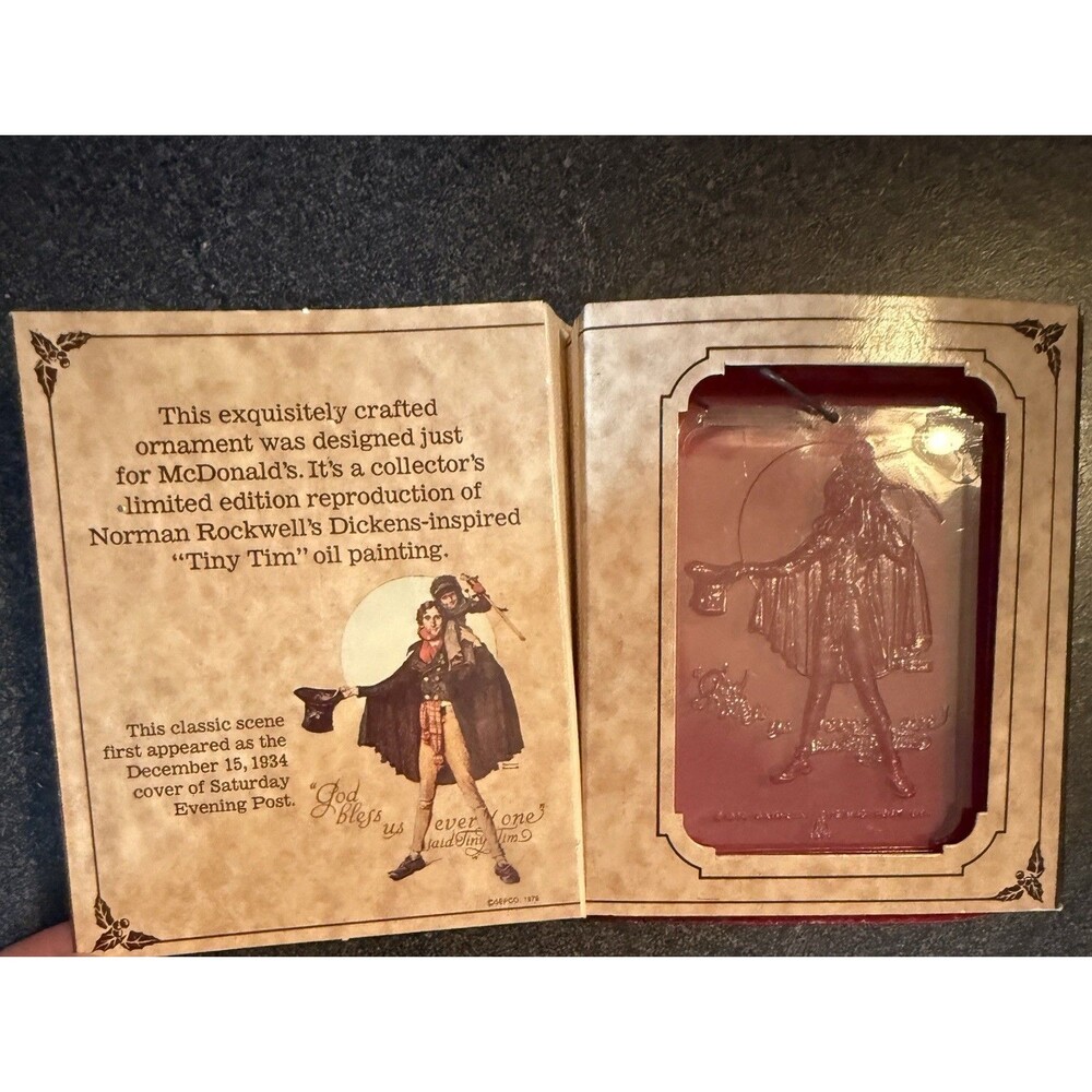 VTG 1979 McDonald’s Limited Edition Norman Rockwell Tiny Tim Christmas Ornament